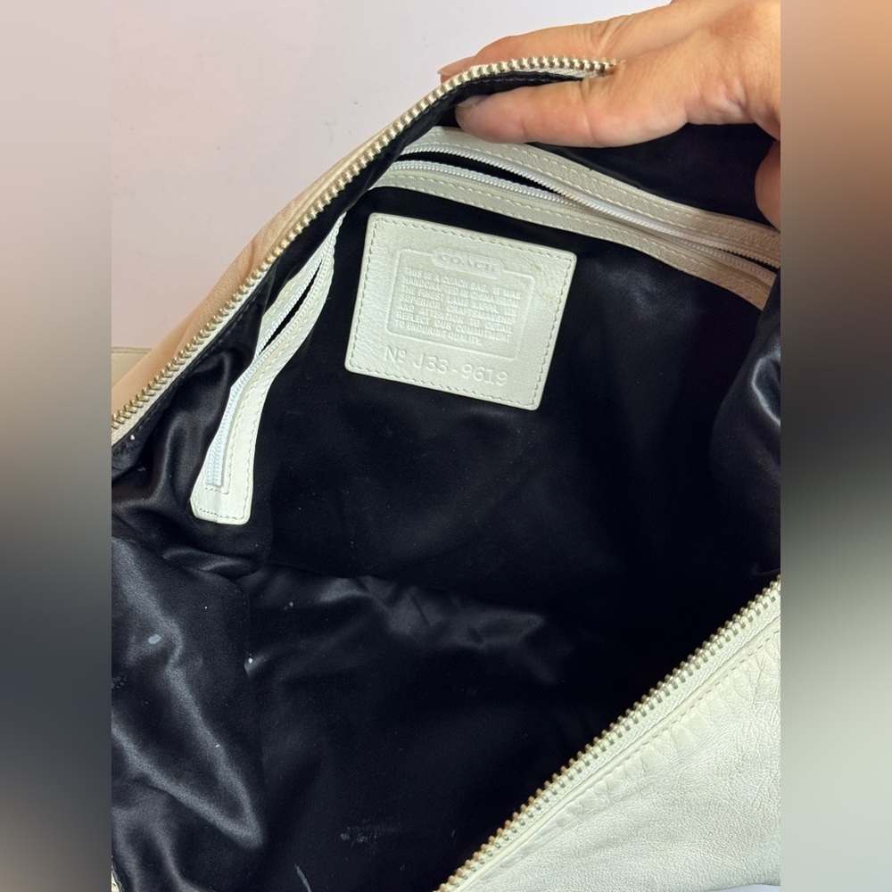 Coach Y2K Lamb Nappa Leather Tortilla White Shoulder Slouch Hobo Bag RARE - Picture 10 of 12